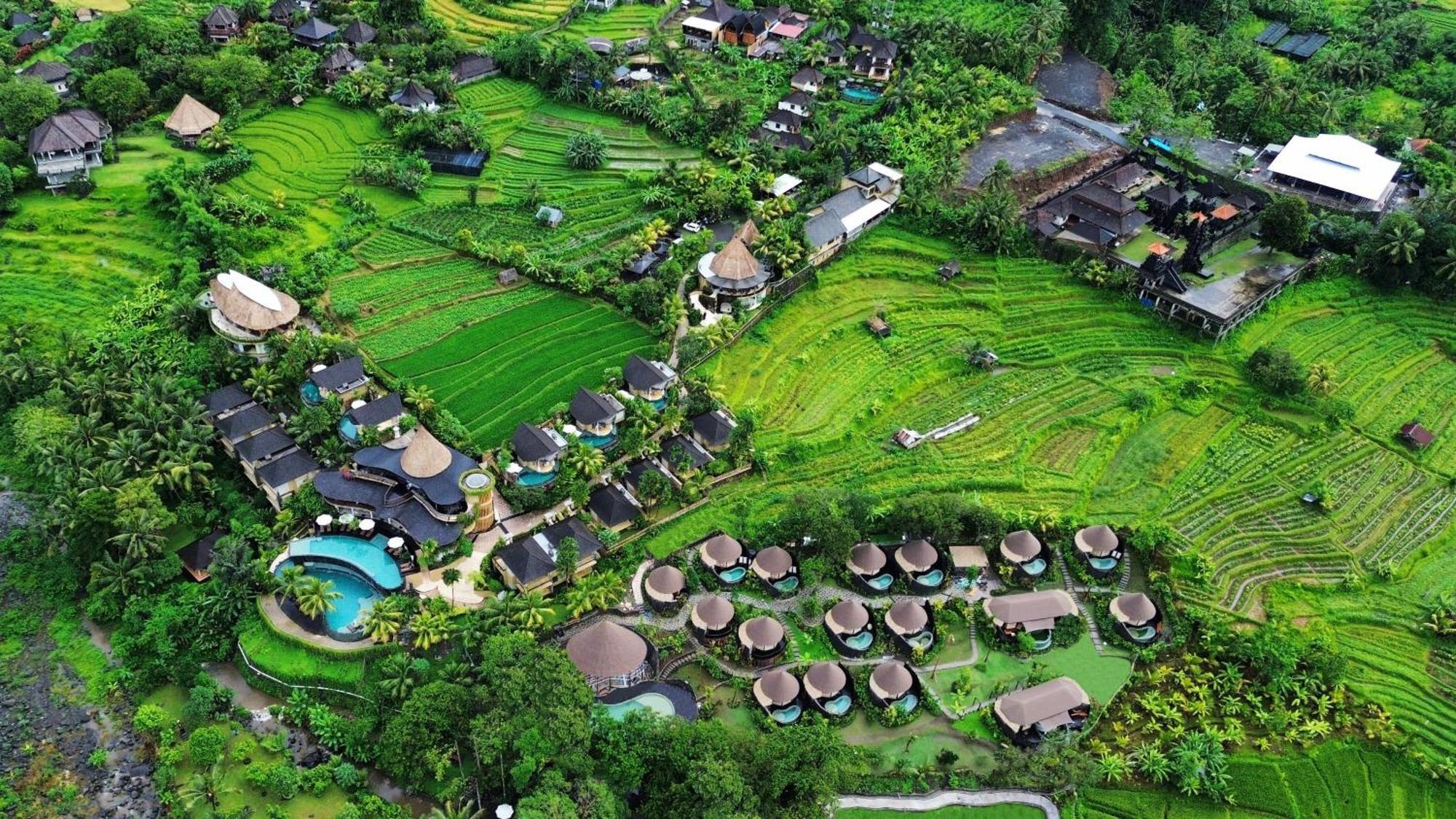 Отель Wapa Di Ume Sidemen Сидемен Экстерьер фото Aerial view of the resort